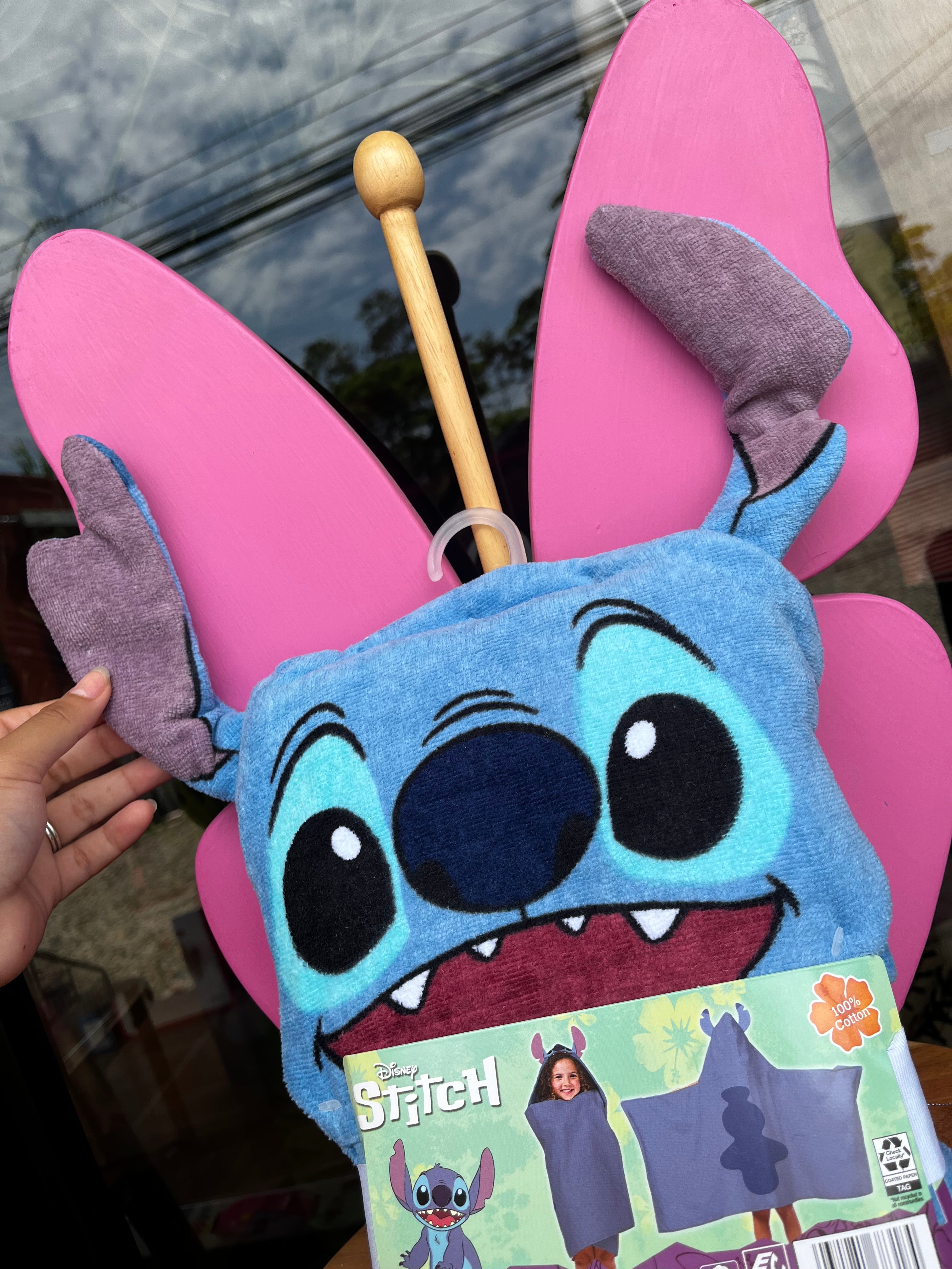Hooded Towel Wrap | Stitch 🩵